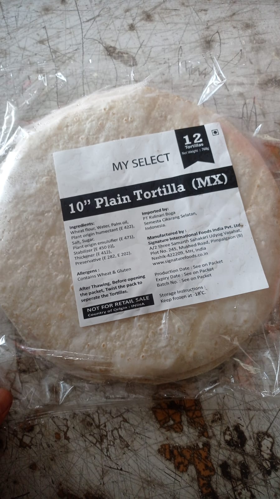 Plain Tortilla 10 Inch Isi 12 Pcs Kulit Kebab Frozen My Select (MX)