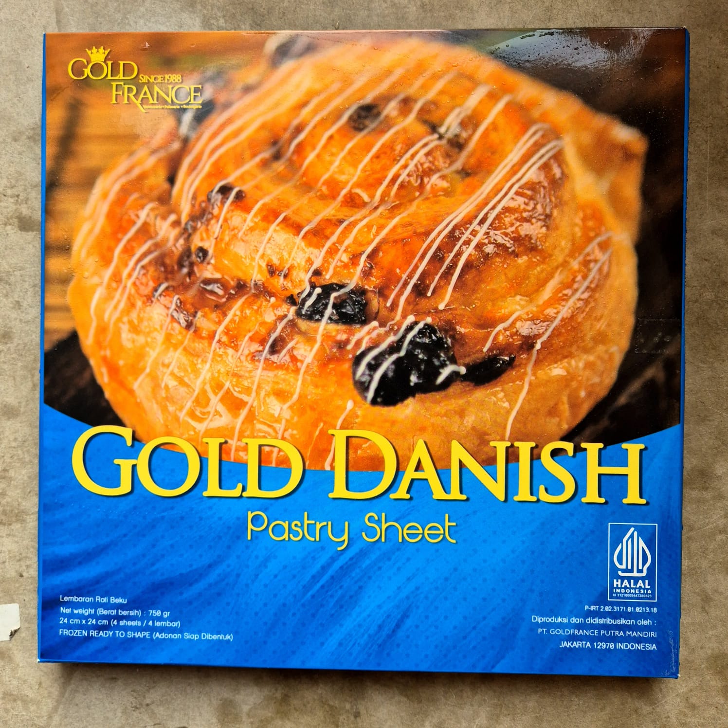 Goldfrance Gold Danish Pastry Sheet 750 gr Frozen